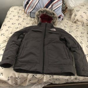 North Face Parka Down Grey Jacket Sz. M Medium